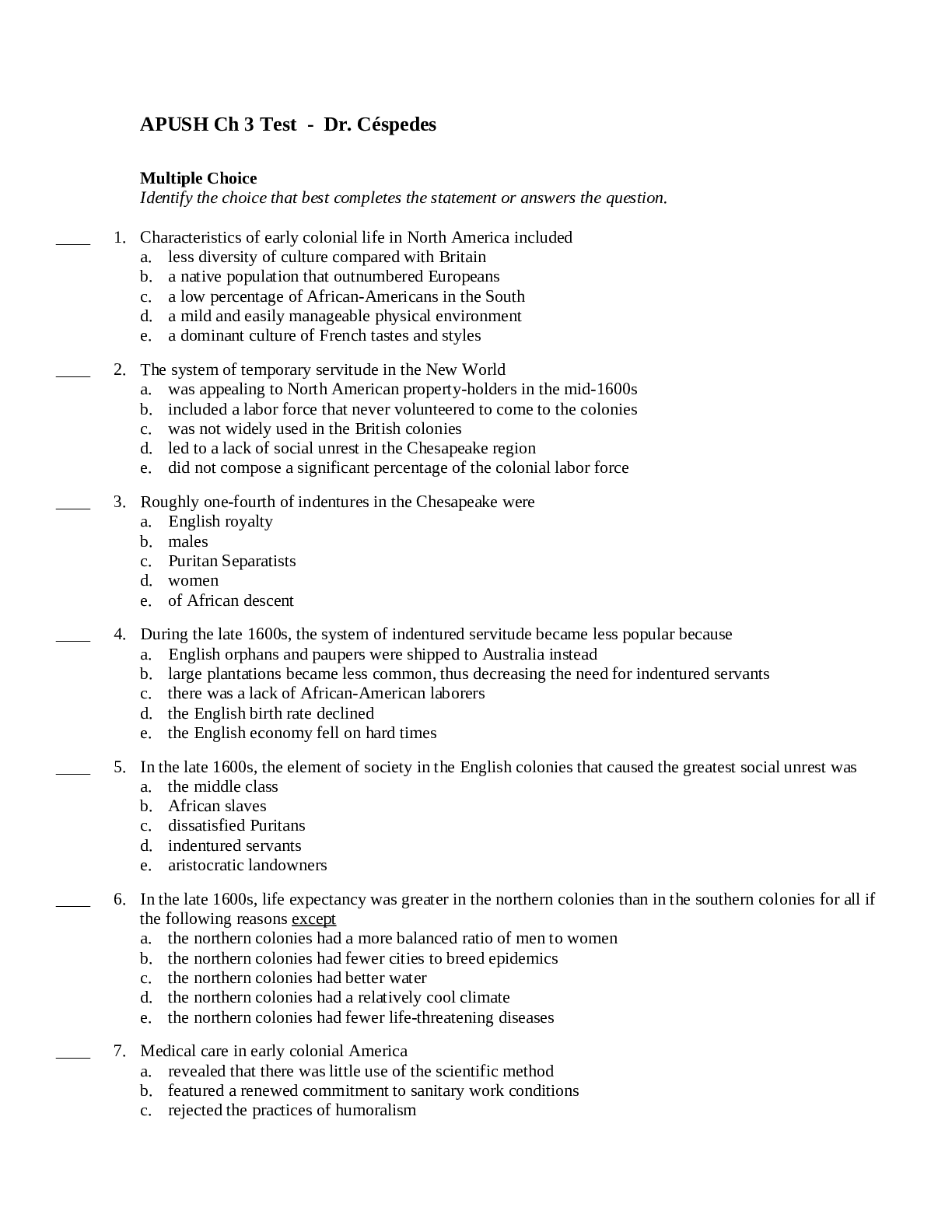 South Dade Senior High SchoolHISTORY APUSHAPUSH Ch 3 Test Best revision